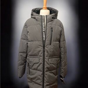 Men's Hooded Gray Puffer Parka
